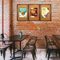 72 x 24 WOOD Indoor Enclosed Bulletin Cork Boards with Interior Lighting (3 DOORS)