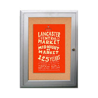 42 x 42 Outdoor Enclosed Bulletin Board | Smooth Radius Edge Corners Metal Cabinet in Four Finishes