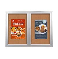 72x36 Enclosed Outdoor Bulletin Boards with Radius Edge (2 DOORS)