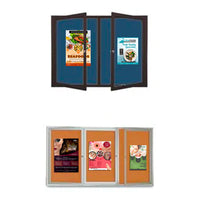 Enclosed Outdoor Bulletin Boards with Radius Edge | 2-3 Doors Wall Mount "SwingCase" 35+ Sizes