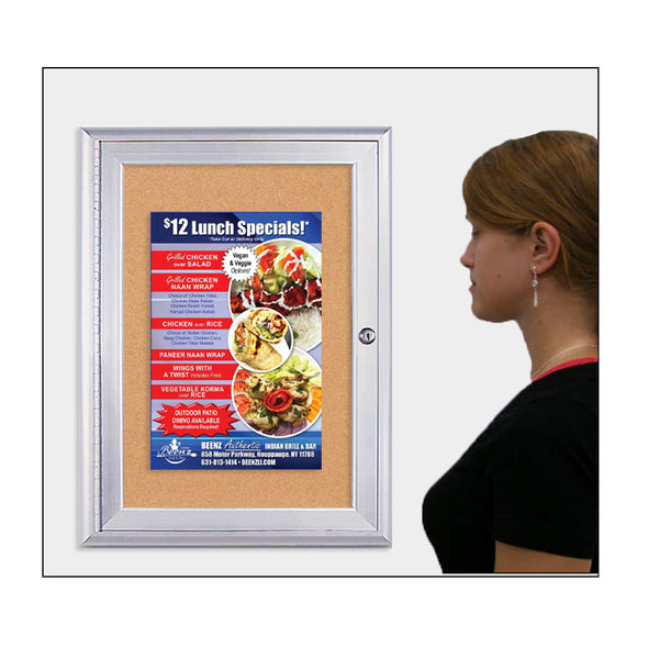 Outdoor Enclosed Bulletin Boards | Radius Edge Cabinet, Single Door Display Cases in 15 Sizes + Custom