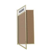 Extra Large Indoor Enclosed Bulletin Board SwingCases with Message Header + Light | Single Door Display Case