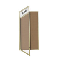 Extra Large 36 x 84 Indoor Enclosed Bulletin Board Swing Cases with Header and Lights (Single Door)