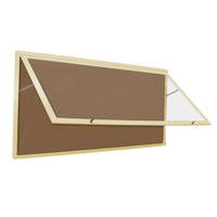 Extra Large 24 x 72 Indoor Enclosed Bulletin Board Swing Cases with Header and Lights (Single Door)
