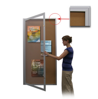 Extra Large Indoor 24 x 96 Enclosed Bulletin Board Swing Cases (Radius Edge)