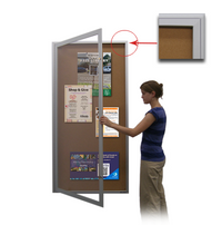Extra Large Indoor 36 x 48 Enclosed Bulletin Board Swing Cases (Radius Edge)