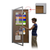 Extra Large Indoor 36 x 96 Enclosed Bulletin Board Swing Cases (Radius Edge)