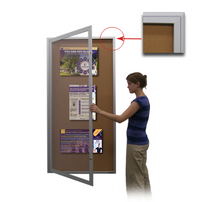 SwingCase X-Large Indoor 48 x 72 Bulletin Board Metal Display Case + Radius Edge Cabinet Corners