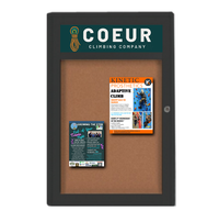 Extra Large 24 x 72 Indoor Enclosed Bulletin Board Swing Cases with Header (Radius Edge)