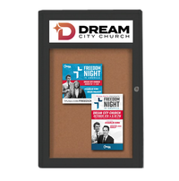 Extra Large 36 x 84 Indoor Enclosed Bulletin Board Swing Cases with Header (Radius Edge)