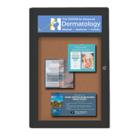 Extra Large 48 x 48 Indoor Enclosed Bulletin Board Swing Cases with Header (Radius Edge)