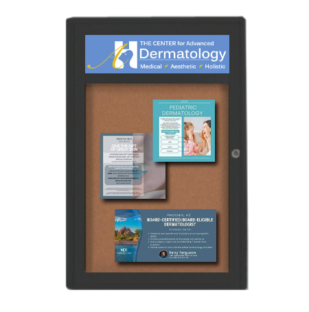 Extra Large 48 x 48 Indoor Enclosed Bulletin Board Swing Cases with Header (Radius Edge)