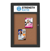 Extra Large 48 x 96 Indoor Enclosed Bulletin Board Swing Cases with Header (Radius Edge)