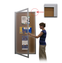 Extra Large 24 x 96 Indoor Enclosed Bulletin Board Swing Cases with Lights (Radius Edge)