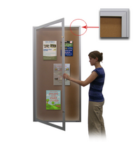 Extra Large 36 x 84 Indoor Enclosed Bulletin Board Swing Cases with Lights (Radius Edge)