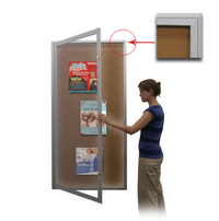 Extra Large 40 x 60 Indoor Enclosed Bulletin Board Swing Cases with Lights (Radius Edge)