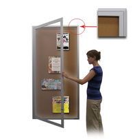 Extra Large 48 x 84 Indoor Enclosed Bulletin Board Swing Cases with Lights (Radius Edge)