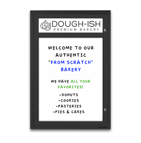 Extreme WeatherPlus™ Outdoor Radius Edge Dry Erase Marker Board Cases with Header | Glossy White Message Board in 10 Sizes