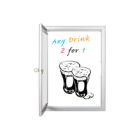 Extra Large Indoor Dry Erase Marker Board SwingCases with Radius Edge and LED Light  | Gloss White Board Magnetic Porcelain Steel 15+ Sizes