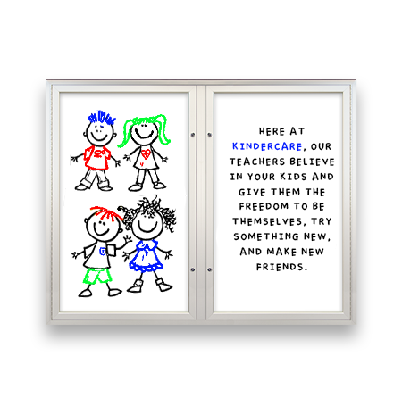 Extreme WeatherPLUS 2 and 3 Door Outdoor Enclosed Dry Erase Marker Boards - White Porcelain Steel Cases in 35+ Sizes
