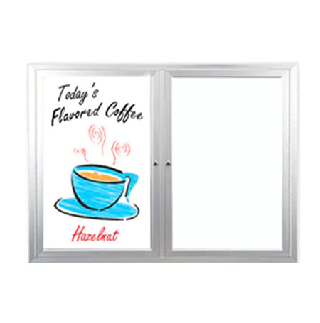 Outdoor Enclosed Marker Boards with LED Lights 2 and 3 Door