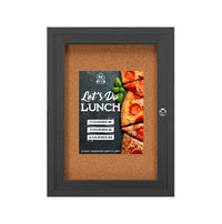 Wall Indoor Enclosed Bulletin Board 24 x 36 | Single Door Display Case in 4 Aluminum Finishes