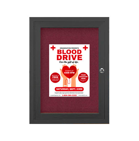 Indoor Enclosed Bulletin Boards 27 x 40 | Single Locking Door