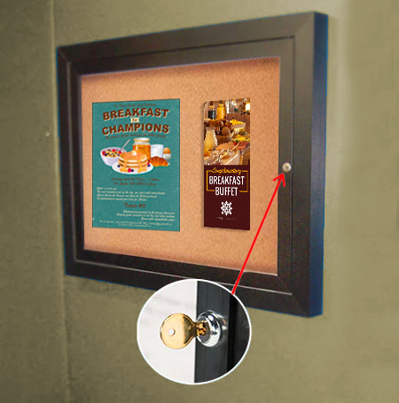 Indoor Enclosed Bulletin Board 8.5x11 | Wall Mount, Single Door Metal Display Case with 4 Finishes