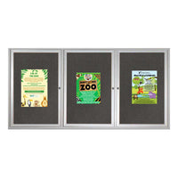 72 x 30 INDOOR Enclosed Bulletin Cork Boards 3 DOOR