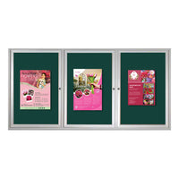 84 x 30 INDOOR Enclosed Bulletin Cork Boards 3 DOOR
