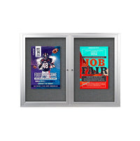 84 x 48 INDOOR Enclosed Bulletin Cork Boards 2 DOOR