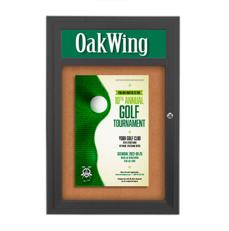 36 x 48 Enclosed Indoor Bulletin Boards with Header 36 x 48 (Single Door)