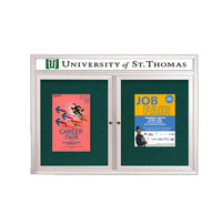 Indoor Enclosed Bulletin Boards 48" x 60" with Message Header (2 DOORS)