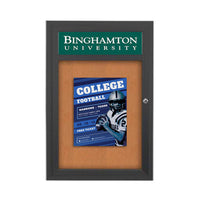 Indoor Enclosed Bulletin Boards 24 x 36 w Header & Light (Single Door)