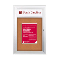 Indoor Enclosed Bulletin Boards 27 x 39 w Header & Light (Single Door)