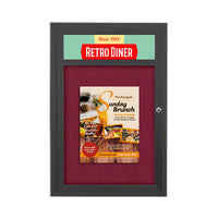 Indoor Enclosed Bulletin Boards 36 x 36 w Header & Light (Single Door)