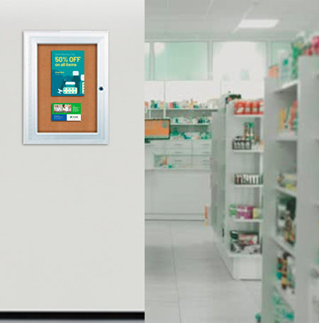 18 x 24 Indoor Enclosed Bulletin Boards with Light (Single Door)