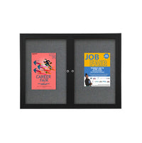 48 x 48 INDOOR Enclosed Bulletin Boards with Lights (2 DOORS)
