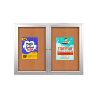 Enclosed Indoor 72x36 Bulletin Boards with Lights (Multiple Doors)