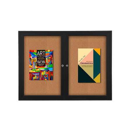 50x40 Enclosed Indoor Bulletin Boards with Radius Edge (2 DOORS)