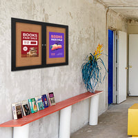72x30 Enclosed Indoor Bulletin Boards with Radius Edge (2 DOORS)