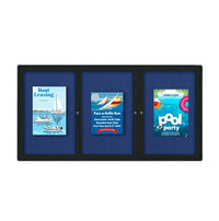 72x36 Enclosed Indoor Bulletin Boards with Radius Edge (3 DOORS)