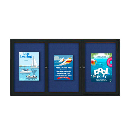 72x36 Enclosed Indoor Bulletin Boards with Radius Edge (3 DOORS)