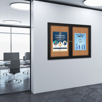84x24 Enclosed Indoor Bulletin Boards with Radius Edge (2 DOORS)