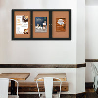 84x36 Enclosed Indoor Bulletin Boards with Radius Edge (3 DOORS)