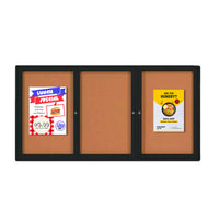 84x36 Enclosed Indoor Bulletin Boards with Radius Edge (3 DOORS)