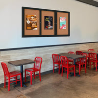 96x48 Enclosed Indoor Bulletin Boards with Radius Edge (3 DOORS)