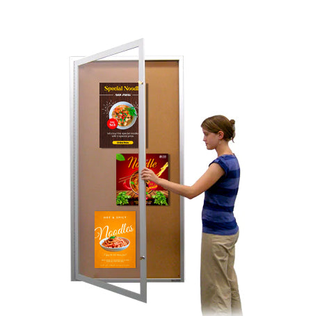 Extra Large Indoor 48 x 72 Enclosed Bulletin Board Display Case with XL Single Locking Door Metal Cabinet