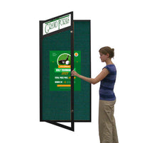 Extra Large 48 x 60 Indoor Enclosed Bulletin Board w Header (Single Door)