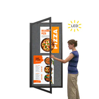 Extra Large 40 x 60 Indoor Enclosed Bulletin Board Swing Cases with Light (Single Door)
